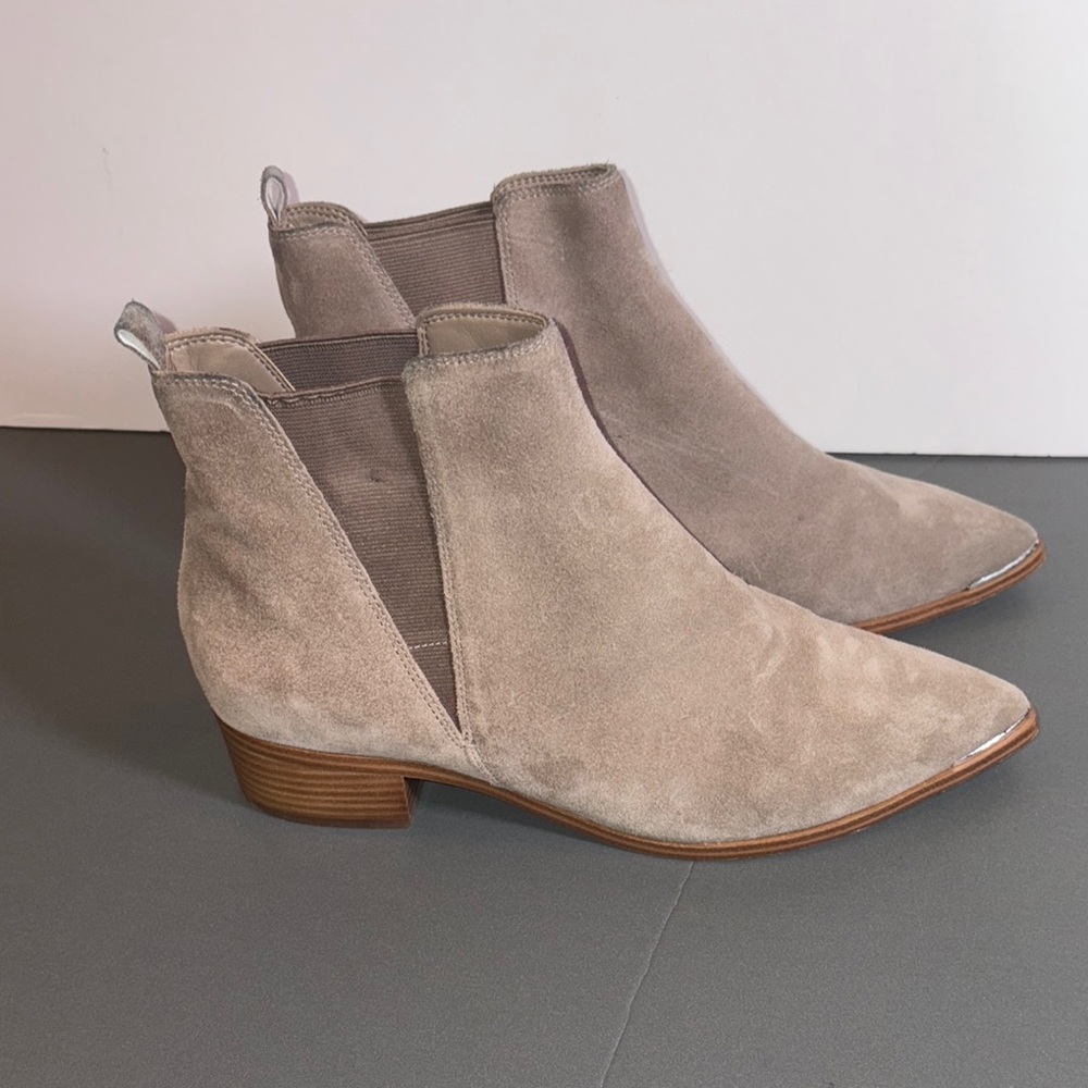 Marc Fisher Taupe Suede Heeled Boots